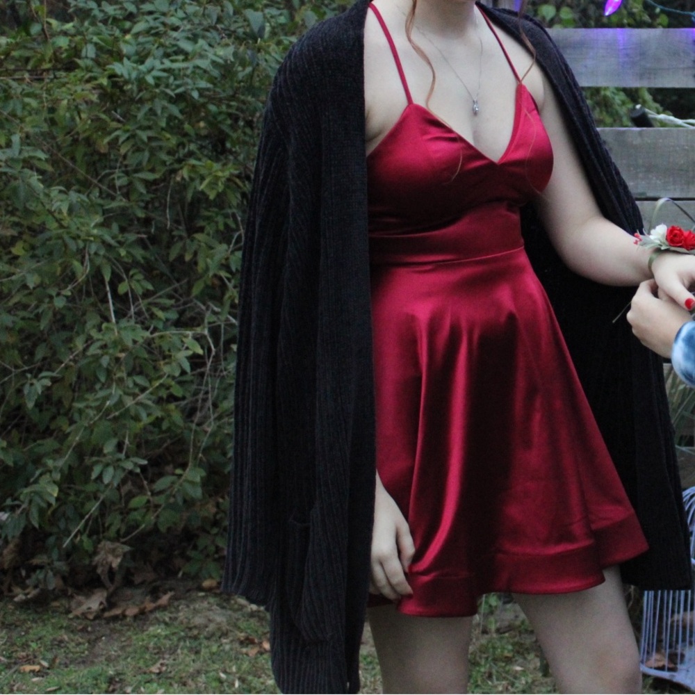 Elegant Red Spaghetti straps Dress